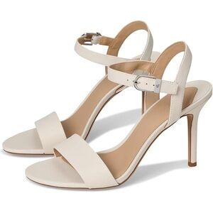 Lauren Ralph Lauren Gwen Nappa Leather Cream High Heel Sandals New